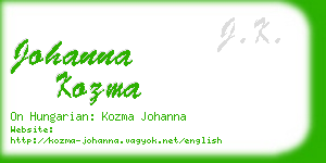 johanna kozma business card